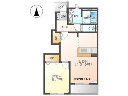 ジェム フォレスト2(1LDK/1階)の間取り写真