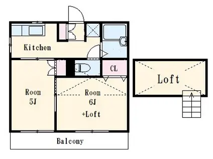 エクレールK(2K/2階)の間取り写真