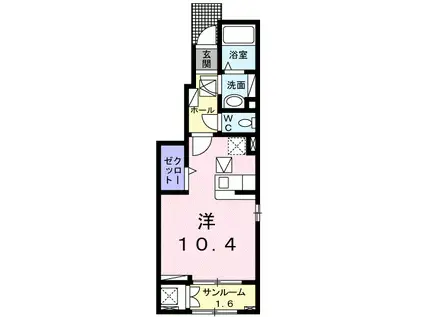 フラン ブリーズ(ワンルーム/1階)の間取り写真