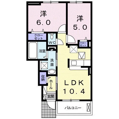 ルミナーレ(2LDK/1階)の間取り写真