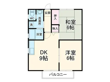 セジュール佐藤(2LDK/2階)の間取り写真