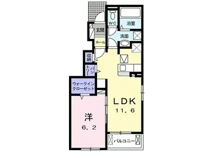 フェリシテ(1LDK/1階)の間取り写真