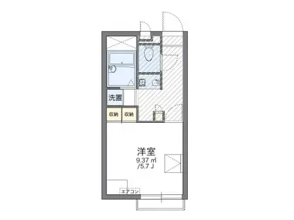 レオパレス南向(1K/2階)の間取り写真