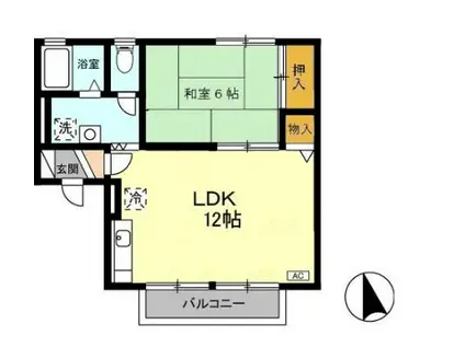 セジュールエイトA(1LDK/2階)の間取り写真