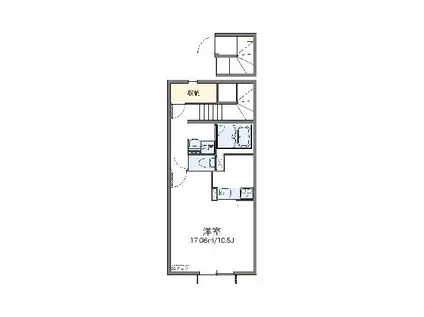 レオネクスト森Ⅳ(1K/2階)の間取り写真