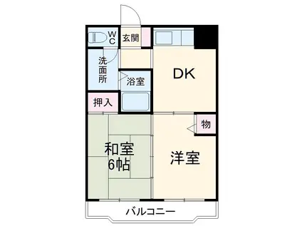 南大塚グリーンハイツ(2DK/3階)の間取り写真