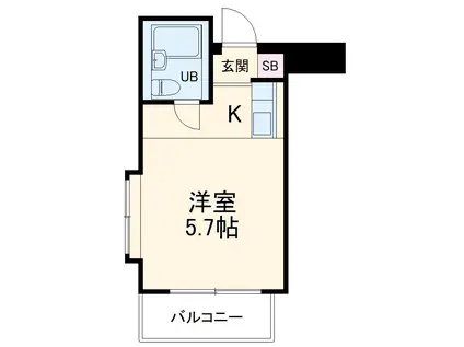 ライオンズマンション東千葉(ワンルーム/4階)の間取り写真