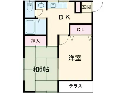 リバール・ヒル(2DK/1階)の間取り写真