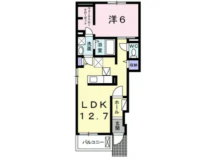 ボヌーレみたけⅠ(1LDK/1階)の間取り写真