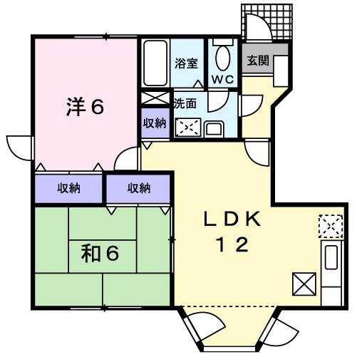 アルティプラーノハヤシⅣ(2LDK/1階)の間取り写真