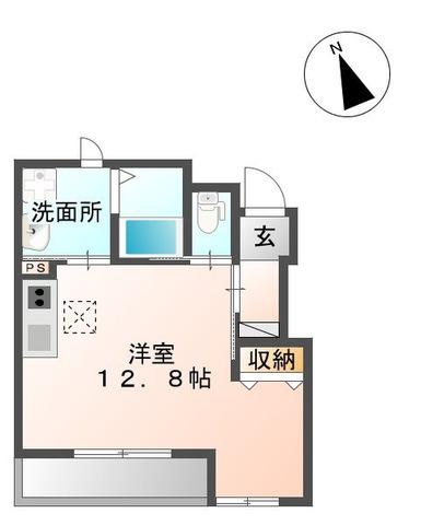 クレディール(ワンルーム/1階)の間取り写真