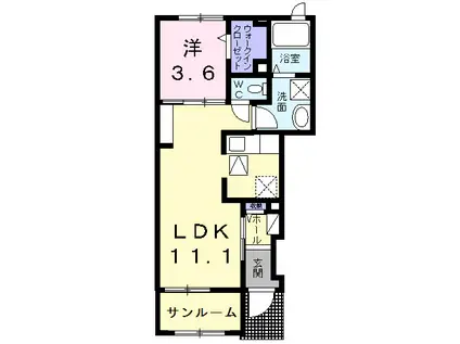 フェリーチェ(1LDK/1階)の間取り写真