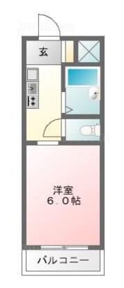 レジデンスみどり台(1K/2階)の間取り写真
