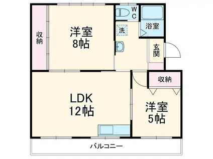 レイク平和A(2LDK/1階)の間取り写真