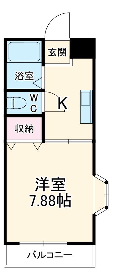 シェルフォード(1K/1階)の間取り写真