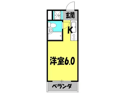 田町第二マンションA棟(1K/2階)の間取り写真