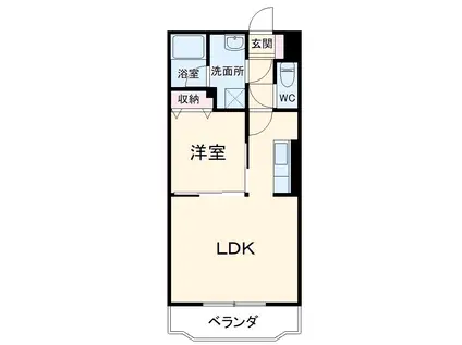MISTRAL(1LDK/4階)の間取り写真
