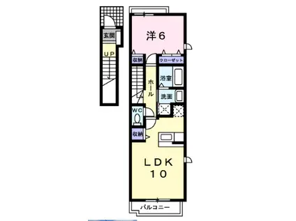 カーサ エテルナ 1(1LDK/2階)の間取り写真