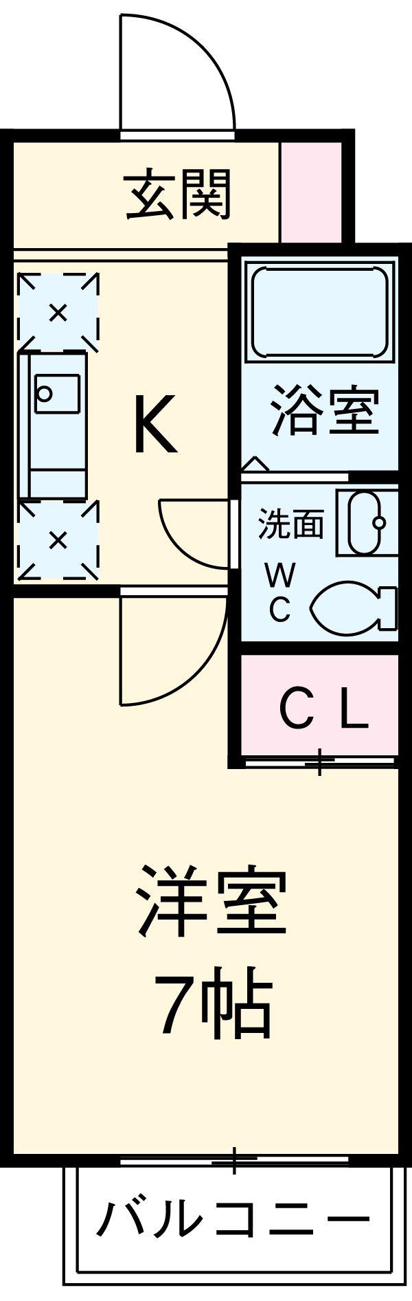 CASA八番館(1K/3階)の間取り写真