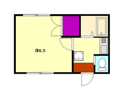 カーサ2(1K/2階)の間取り写真