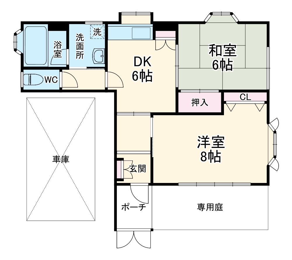 田崎マンション(2DK/1階)の間取り写真