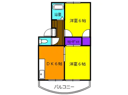 グリーンハイツ安座Ⅰ(2DK/1階)の間取り写真