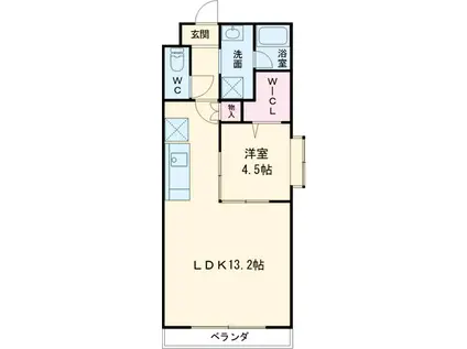 ソレイユSK2(1LDK/2階)の間取り写真
