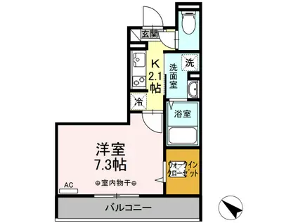 FREE(1K/1階)の間取り写真