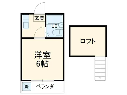 メゾン中居B(1K/2階)の間取り写真