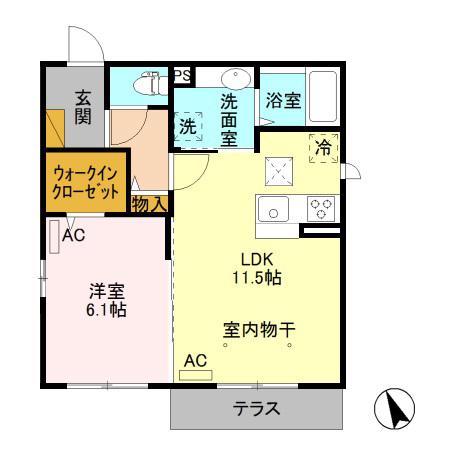 プレミアム(1LDK/1階)の間取り写真