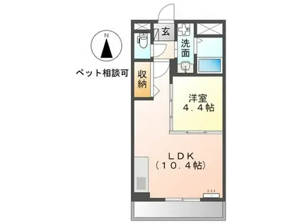 ルーエンハイム クレイン(1LDK/2階)の間取り写真