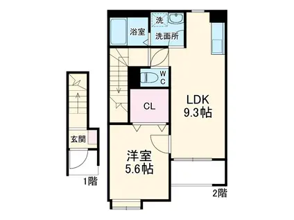 アルカネット(1LDK/2階)の間取り写真