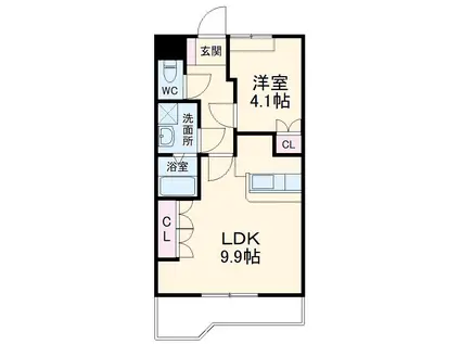 ラベンダーリブ(1LDK/2階)の間取り写真
