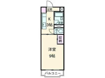 シャンブル永野(1K/1階)の間取り写真