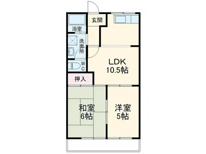 エスポワール柳森(2LDK/4階)の間取り写真