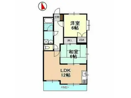 コスモスA(2LDK/3階)の間取り写真