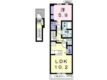 ベルモルフォ(1LDK/2階)の間取り写真