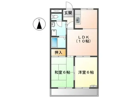 フローレンスシバ(2LDK/3階)の間取り写真