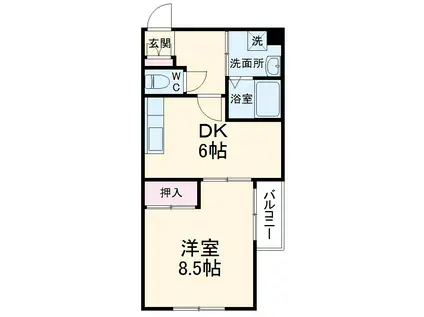 コーポ利久(1DK/2階)の間取り写真