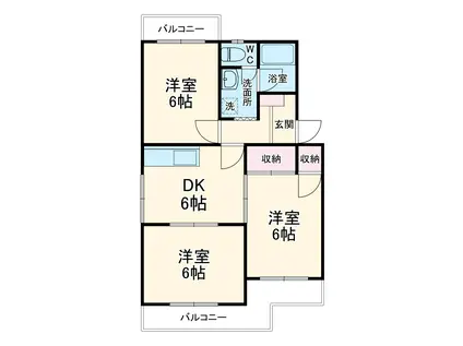 マンションオアシス(3DK/2階)の間取り写真