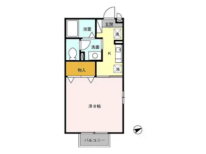 ピュアライフ(1K/1階)の間取り写真