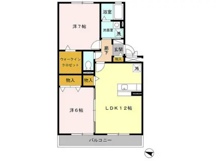 フェリーチェ石田(2LDK/2階)の間取り写真