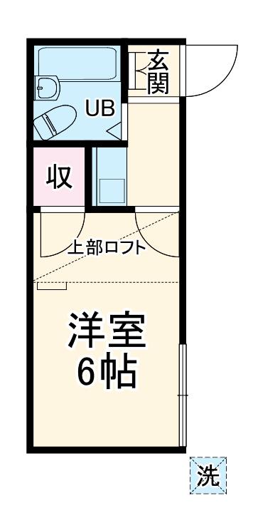 東海道本線 辻堂駅 徒歩15分 2階建 築40年(1K/2階)の間取り写真