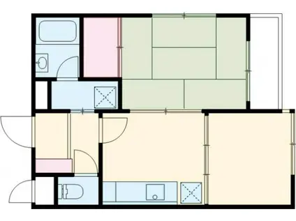 エスカイア新高円寺(2K/1階)の間取り写真