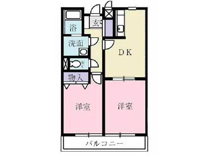 アネスト(2DK/2階)の間取り写真