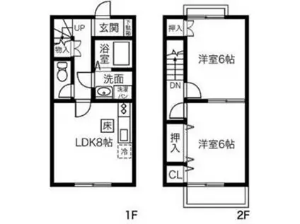 DUPLEX SHINZO Ⅱ(2DK)の間取り写真