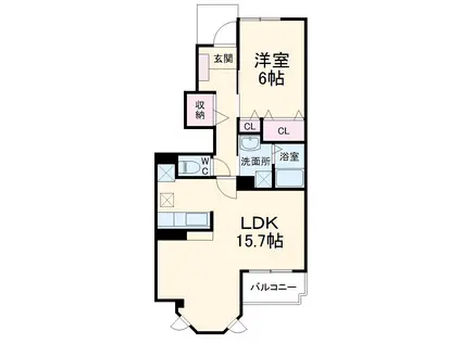 ステラ・K Ⅰ(1LDK/1階)の間取り写真