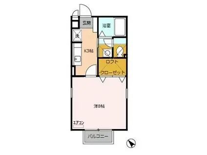 アメジストセージ(1K/2階)の間取り写真