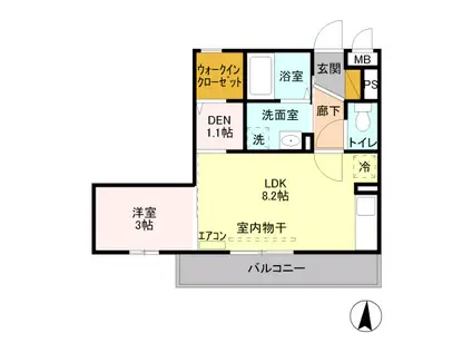 フェリーチェ(1LDK/2階)の間取り写真