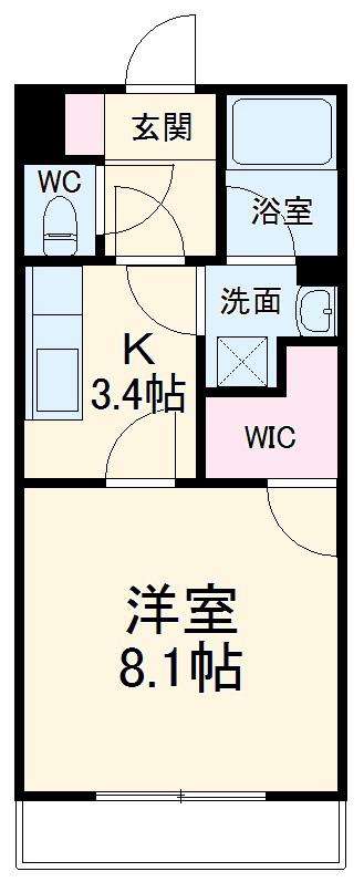 あっとほーむ(1K/1階)の間取り写真